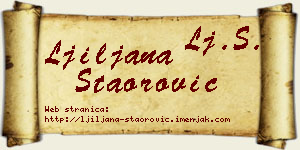 Ljiljana Staorović vizit kartica